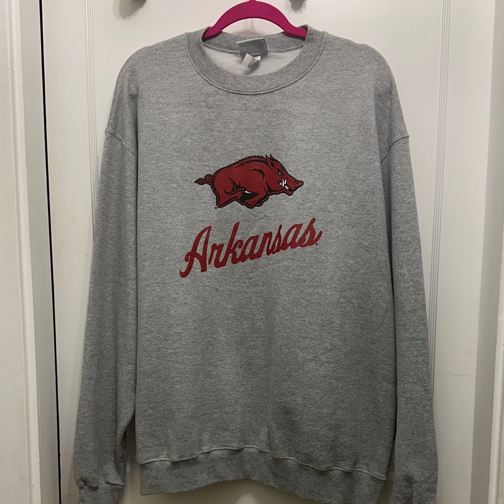 Champion Arkansas Red and Gray Crewneck Sweater